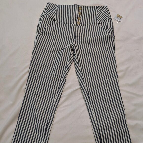 Free People Frankie Striped High Waist Skinny Pants SIZE 4 NWT - Picture 5 of 9